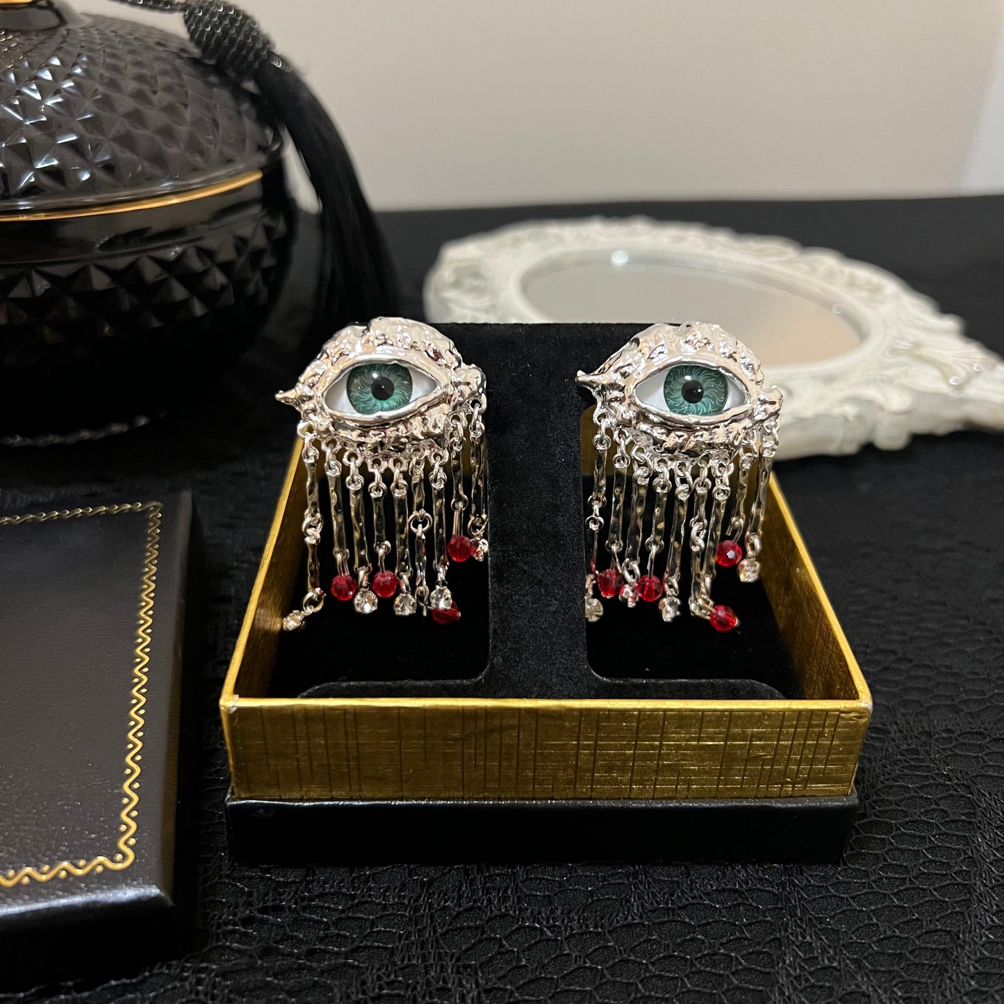 Silver Eyeball Earrings