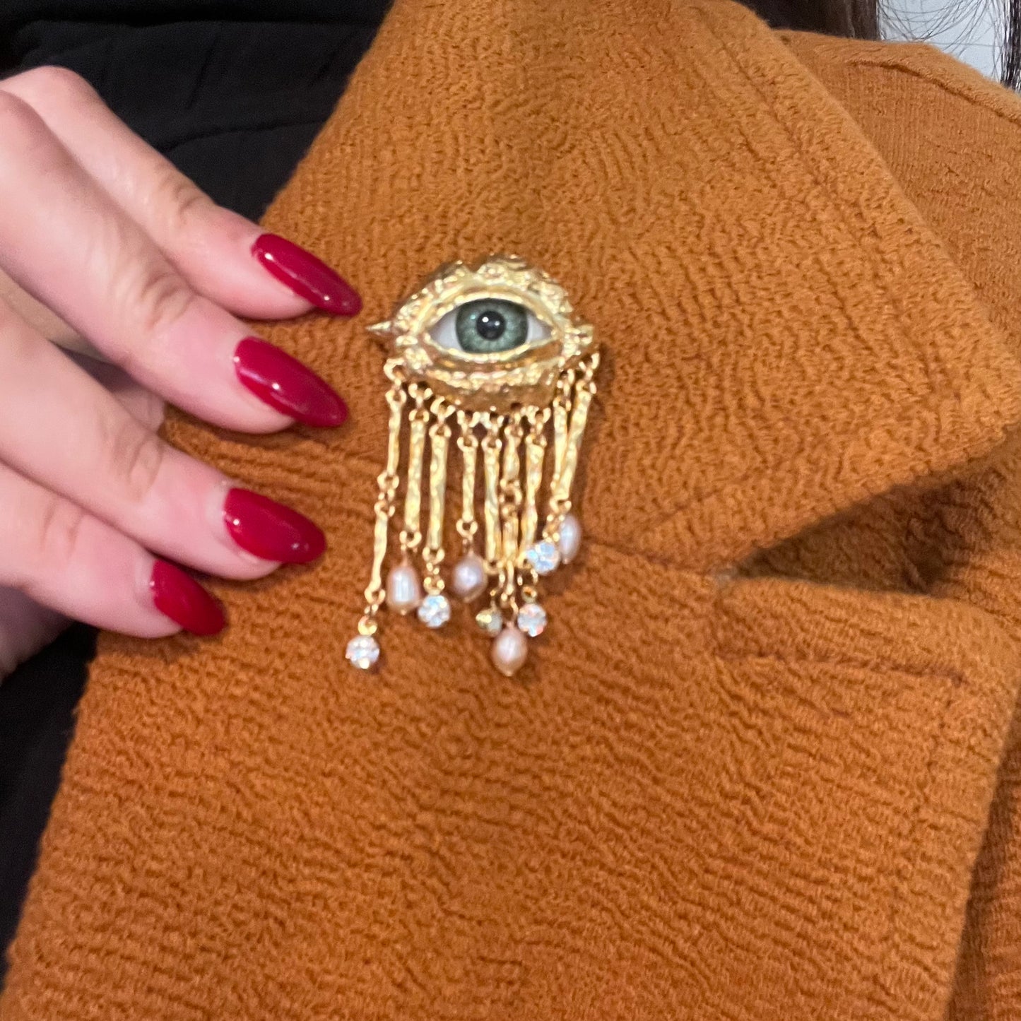 Lovers Eye Victorian Inspired Brooch Lapel Pin V1