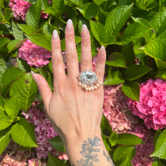 Lovers Eye Victorian Inspired Silver Ring