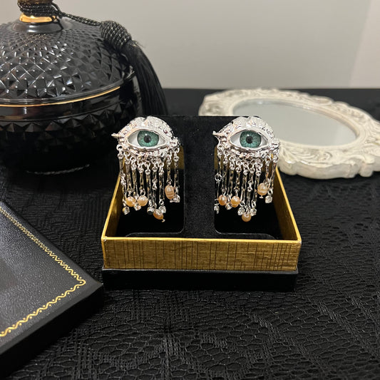Silver Eyeball Earrings